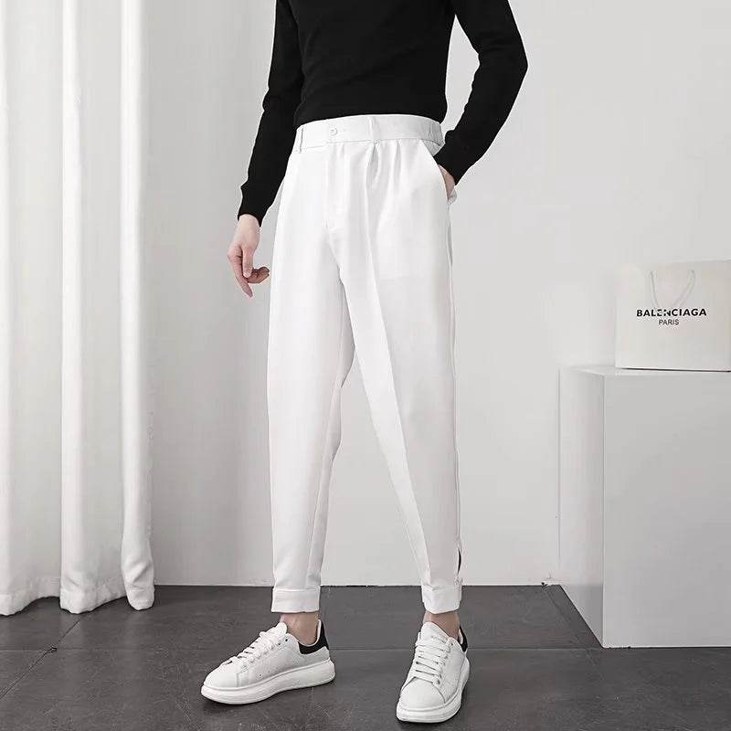 Buy Center Slim Tapered Men Pants - Elastic Waist Korean Style - Buy Center UK