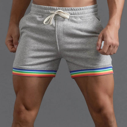 Buy Center Men's Summer Polyester Shorts - Rainbow Colors & Pockets - Buy Center UK