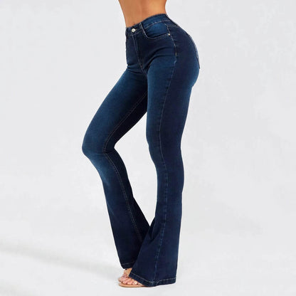 Buy Center Vintage Flare Bottom Jeans - High Waist, Casual Style - Buy Center UK