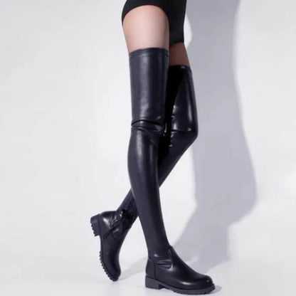 Buy Center Big Size 47 White Thigh High Boots - Comfortable PU Leather - Buy Center UK