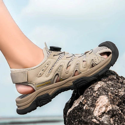 Buy Center Men's Casual Leather Sandals - Comfortable Summer Shoes - Buy Center UK