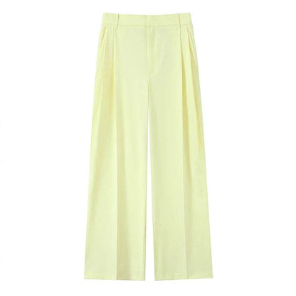 Willshela Women 2 Piece Set - Yellow Tank Top & Vintage Trousers - Buy Center UK