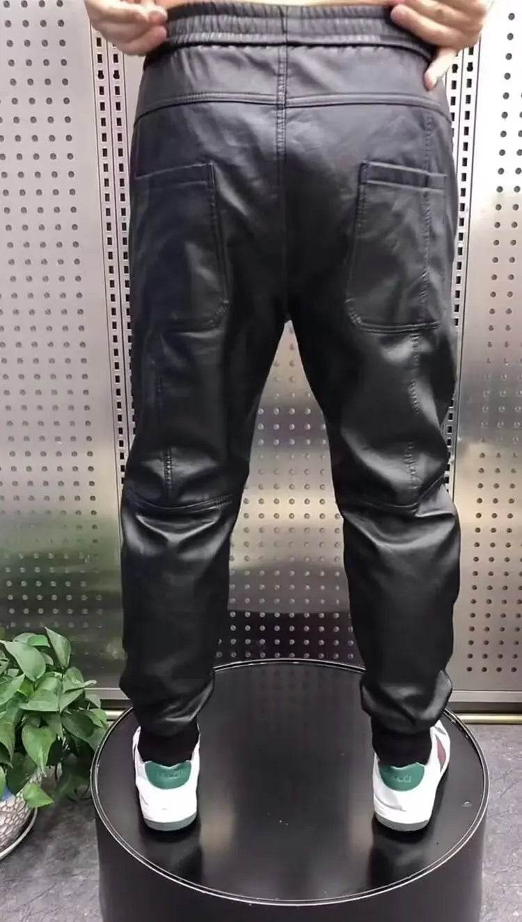 Buy Center Outdoor Loose Harem Leather Pants - Casual Luxury Style - Buy Center UK
