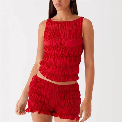 Women’s Summer O-neck Tank Top & Shorts Set - Chic Beach Outfit - Buy Center UK