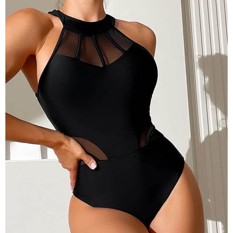 Buy Center 2025 Black Net Sexy One Piece Swimwear - Push Up Design - Buy Center UK