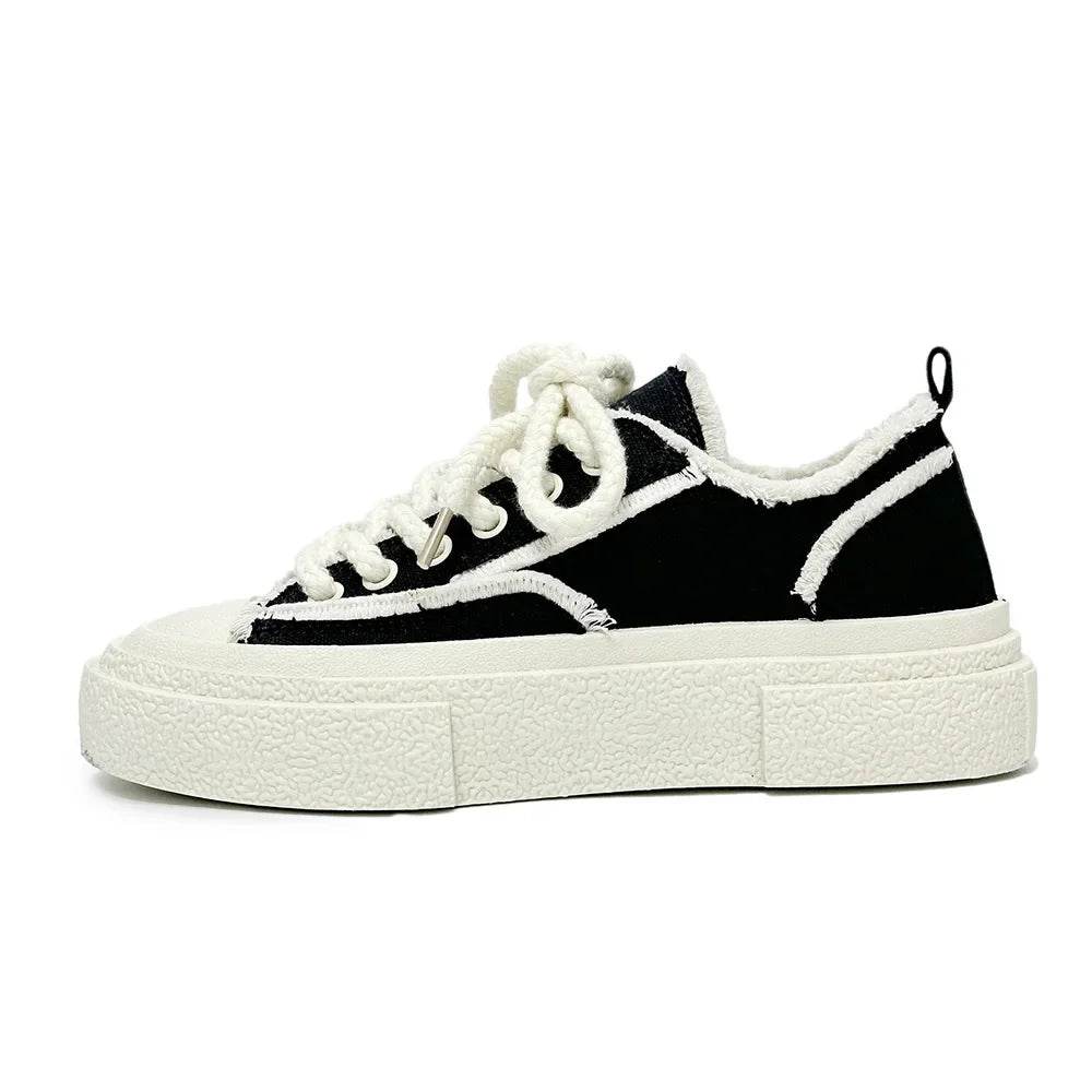 2024 Trendy Canvas Skateboarding Shoes - Comfortable Thick Bottom for Couples - Buy Center UK