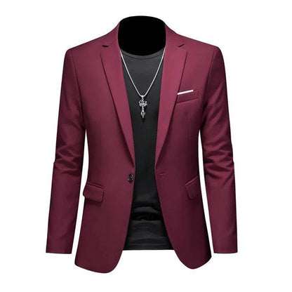 Buy Center Casual Business Blazer for Men - Solid Color Elegance - Buy Center UK