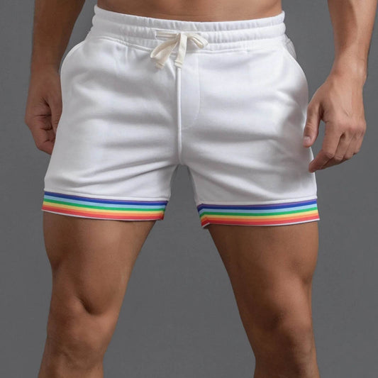 Buy Center Men's Summer Polyester Shorts - Rainbow Colors & Pockets - Buy Center UK