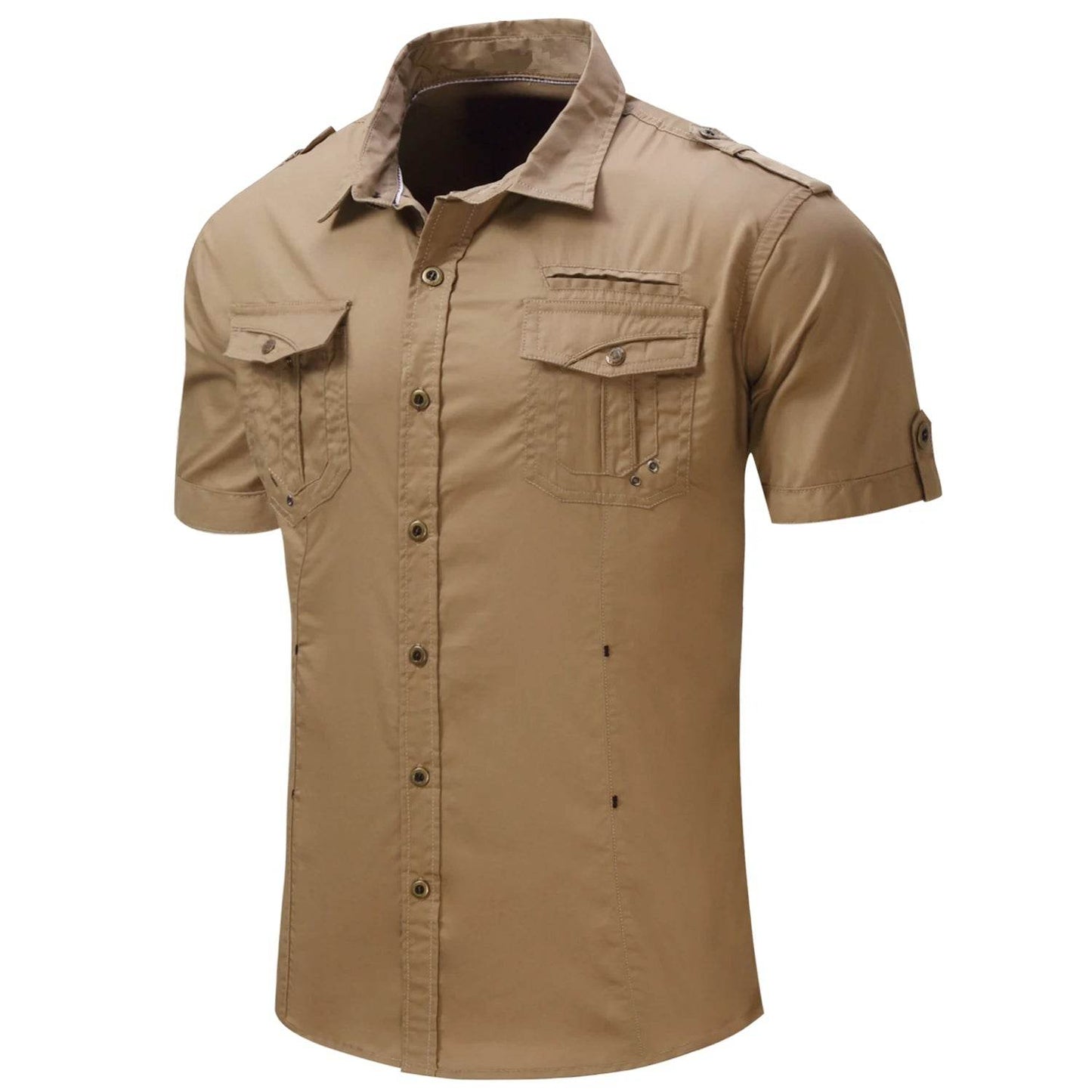 Buy Center Men's Short Sleeve Safari Shirt - Stylish Casual Top - Buy Center UK