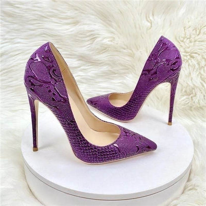 Buy Center Purple Pointy Toe High Heel Shoes - Slip-On Stiletto Pumps - Buy Center UK