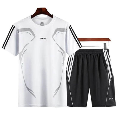 Buy Center 2Pcs Summer Men’s Outfit - Quick-Drying T-shirt & Shorts - Buy Center UK