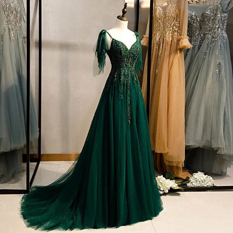 Buy Center Elegant Green Evening Gown - Luxury Minimalist Dress 2025 - Buy Center UK