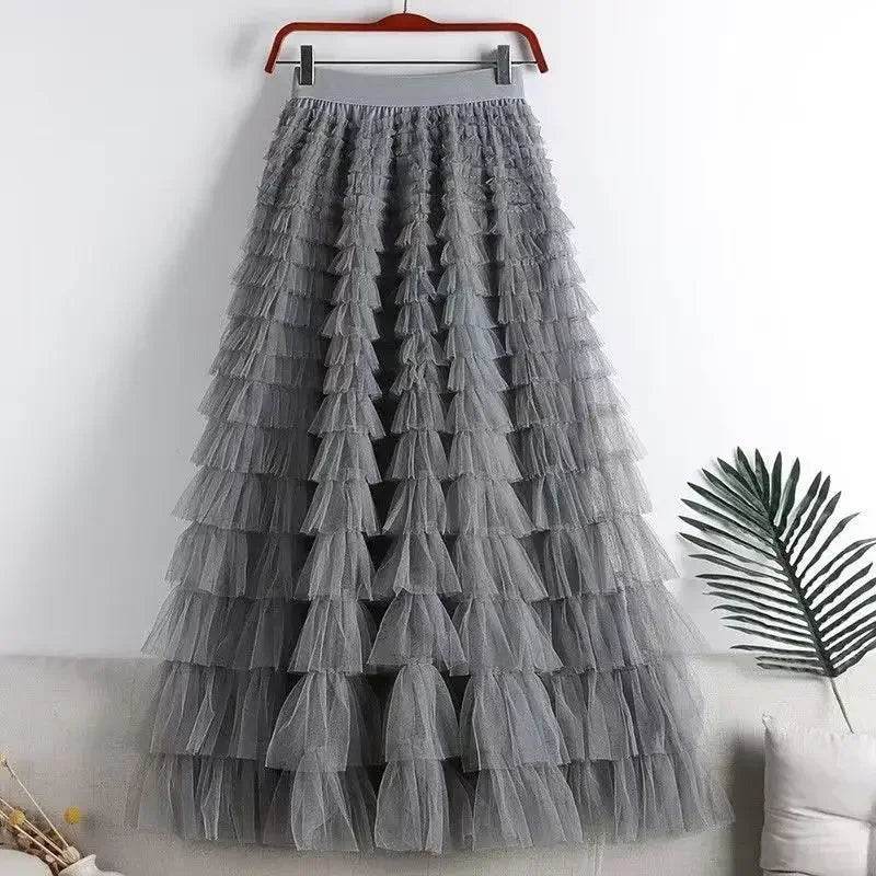 Buy Center Casual Women’s Tulle Maxi Skirt - Elegant Pleated Design - Buy Center UK