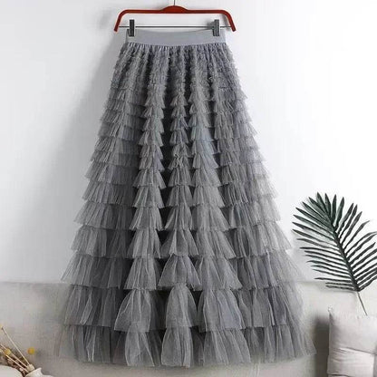 Buy Center Casual Women’s Tulle Maxi Skirt - Elegant Pleated Design - Buy Center UK