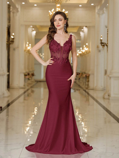 MisShow Mermaid Wedding Dress - Elegant Backless V-Neck Gown - Buy Center UK