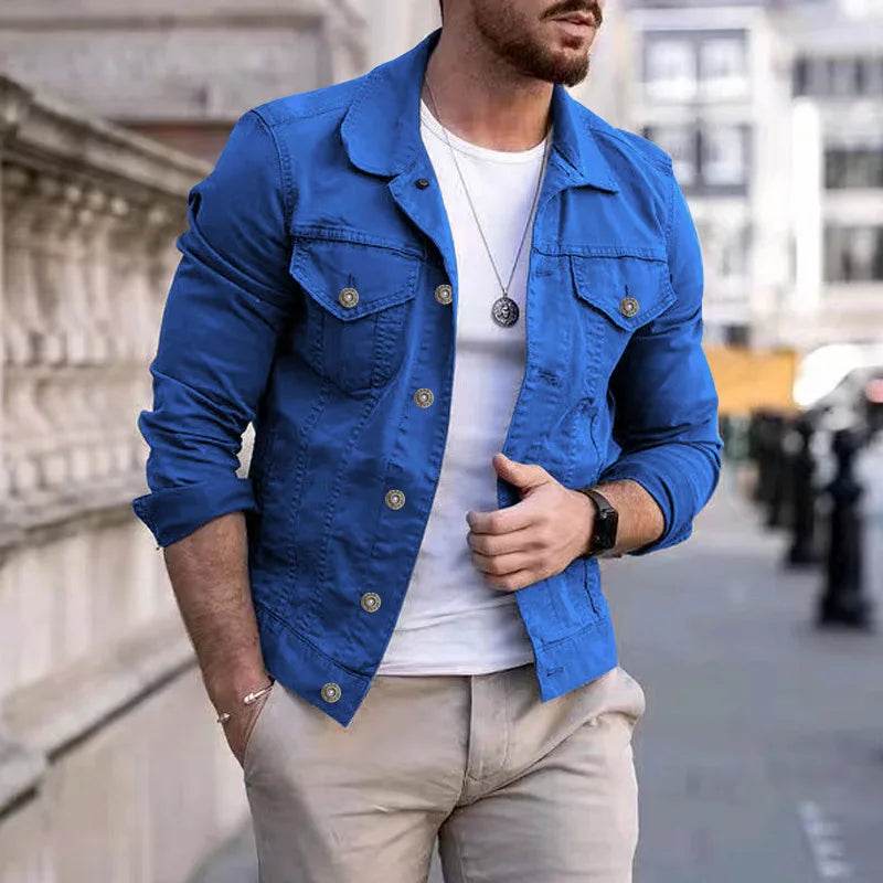 2025 Men's Fashion Denim Jacket - Casual Loose Fit for Autumn - Buy Center UK