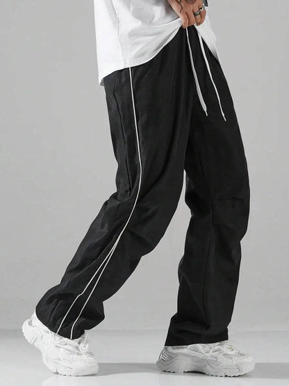 Buy Center Men’s Casual Pants - Elastic Waist, Striped Design - Buy Center UK
