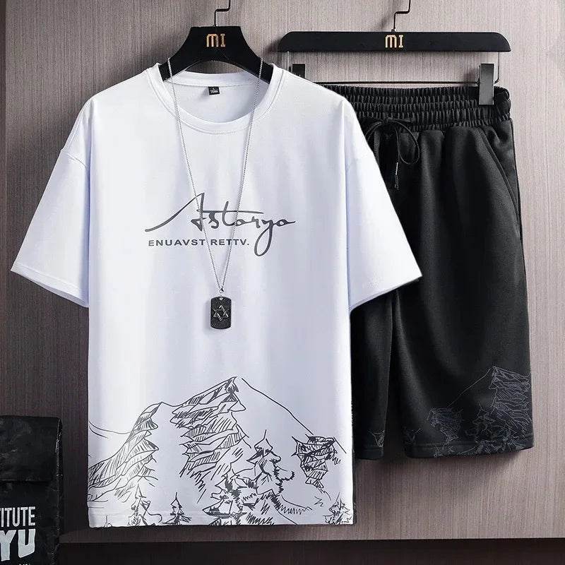 Buy Center Quick Dry Ice Silk Gradient Men's 2-Piece Set for Summer - Buy Center UK