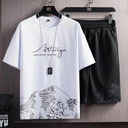 Buy Center Quick Dry Ice Silk Gradient Men's 2-Piece Set for Summer - Buy Center UK