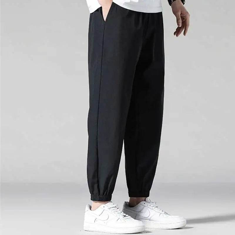 Buy Center Ice Silk Pants for Men - Quick Dry, Loose Ankle Design - Buy Center UK