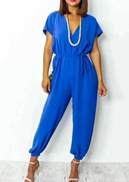 Buy Center Women's Loose One-Piece Suit - Short Sleeve Casual Chic - Buy Center UK