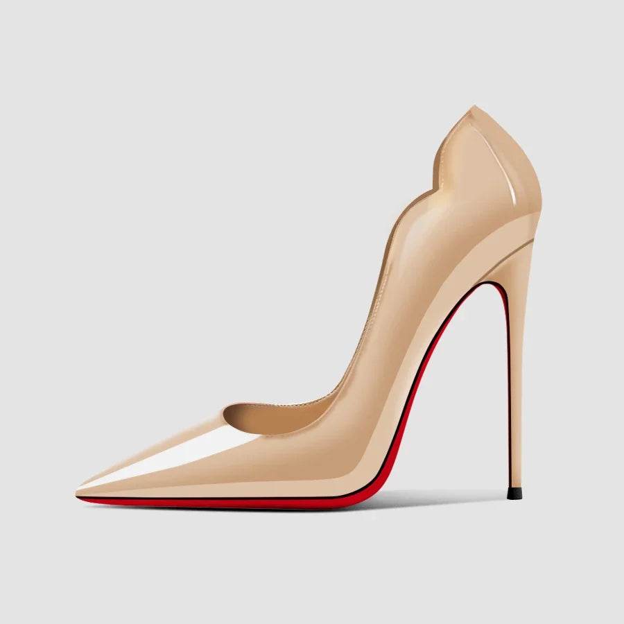 Buy Center Black Red Bottom High Heels - Sexy Pointed Slingbacks - Buy Center UK