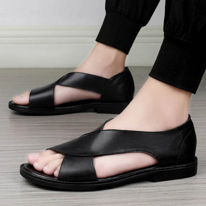 Buy Center Men's Genuine Leather Gladiator Sandals - Summer Beach Style - Buy Center UK