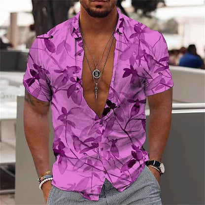 Buy Center Men's Black and Gold Flower Shirt - Hawaiian Style Summer - Buy Center UK