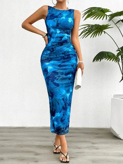 Buy Center Women's Slimming Sleeveless Tie-Dye Dress for Summer - Buy Center UK