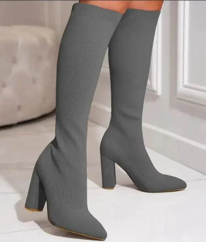 Buy Center Plus Size Knee High Platform Boots - High Heels, Mesh - Buy Center UK