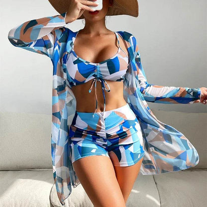 Buy Center 2025 Women's 3-Piece Swimsuit Set – Tankini, Cover-Up & Shorts - Buy Center UK