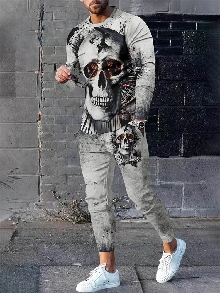 Urban Street Fashion 2pcs Suit - Demon 3D Printed Long Sleeve Shirt - Buy Center UK