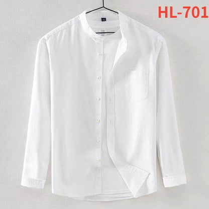 Buy Center Men's No-Iron Pure Cotton Oxford Shirt - Stand Collar - Buy Center UK
