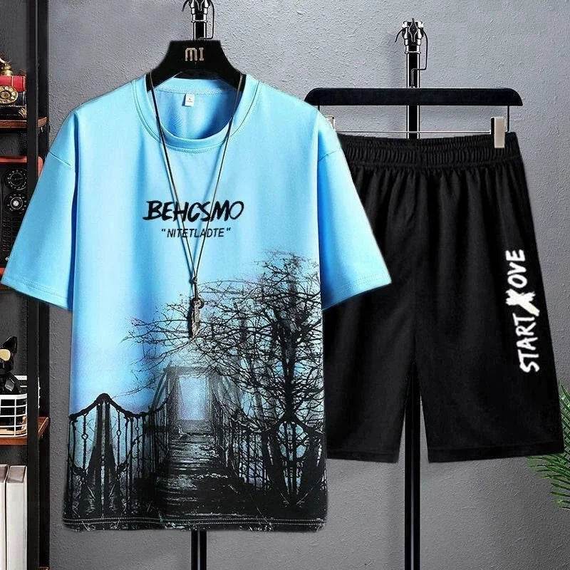 Buy Center Men's Plus Size Summer Suit - Casual Splicing Sportwear - Buy Center UK