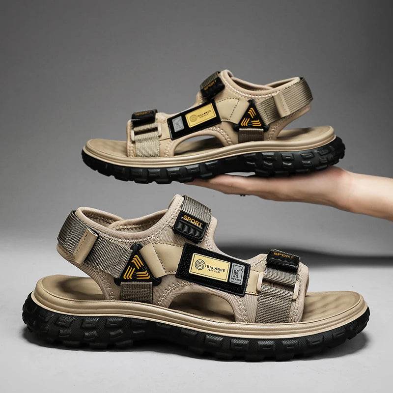 Buy Center Men's Casual Leather Sandals - Comfortable Summer Shoes - Buy Center UK