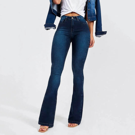 Buy Center Vintage Flare Bottom Jeans - High Waist, Casual Style - Buy Center UK