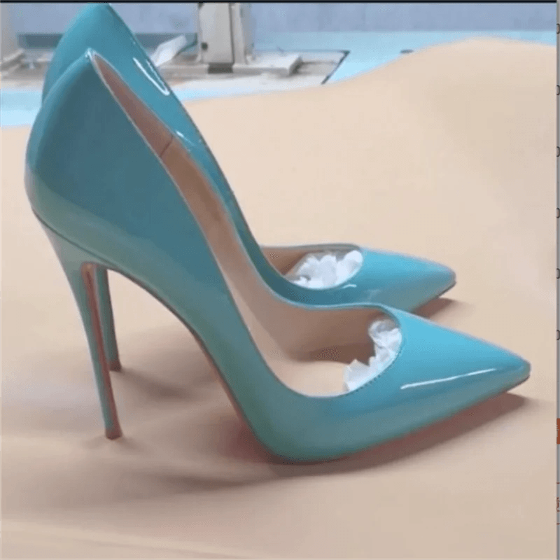 Buy Center Women's Patent Pointed Toe Slip-On Pumps - 12cm Heels - Buy Center UK