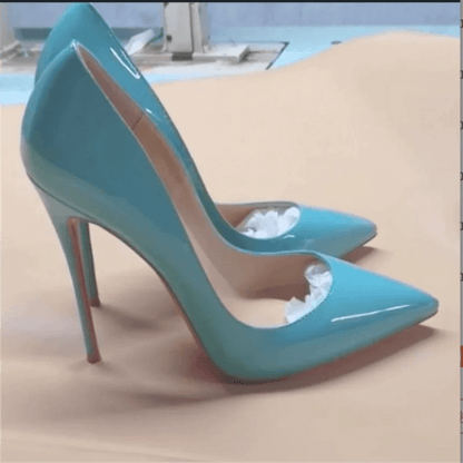 Buy Center Women's Patent Pointed Toe Slip-On Pumps - 12cm Heels - Buy Center UK