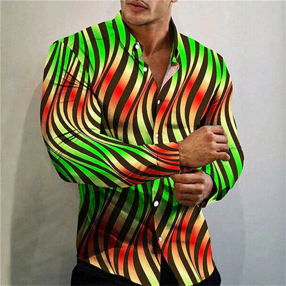 Buy Center Men's Blue Striped Hawaiian Shirt - Summer Beach Style - Buy Center UK