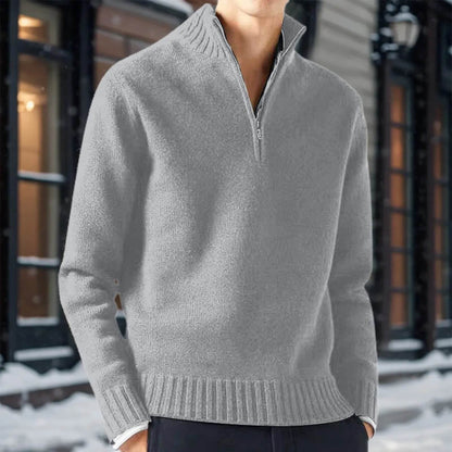 Buy Center Zipper Turtleneck Men's Sweater - Casual Knit Pullover - Buy Center UK