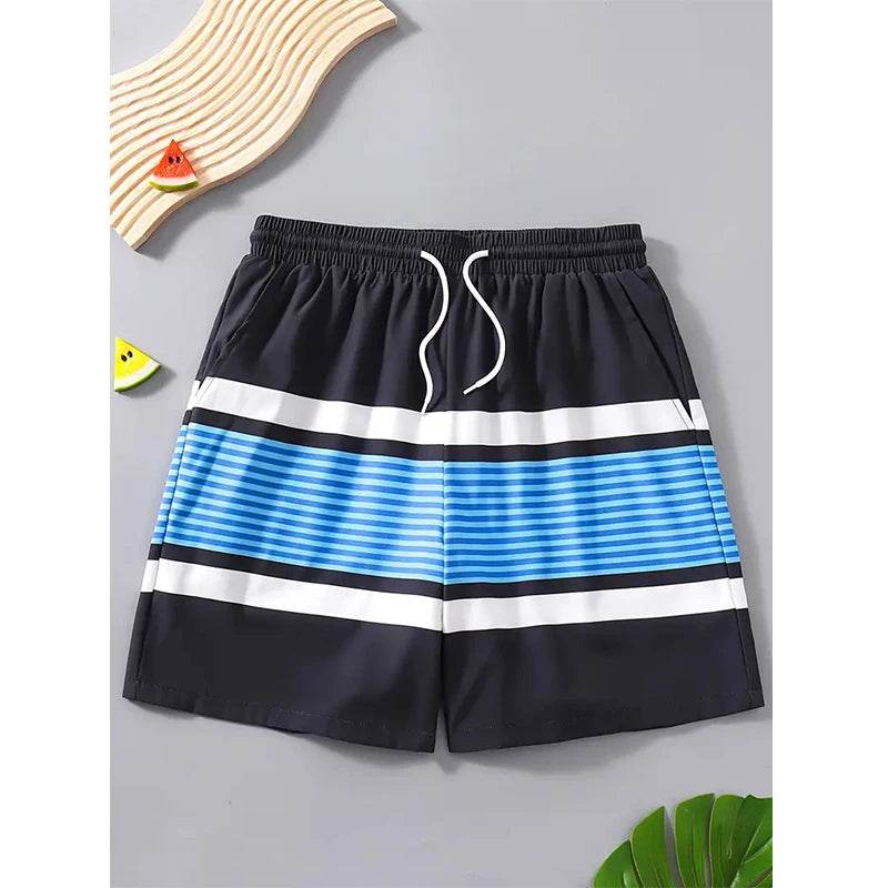 Buy Center Summer Stripe 3D Print Beach Shorts - Stylish & Comfortable - Buy Center UK