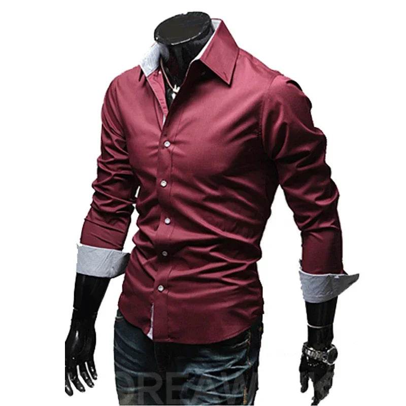 Buy Center Men's Stripes Long Sleeve Shirt - Slim Fit & Casual Style - Buy Center UK