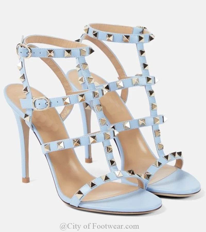 Ravryy Women’s High Heel Gladiator Sandals - Caged Ankle Strap Style - Buy Center UK
