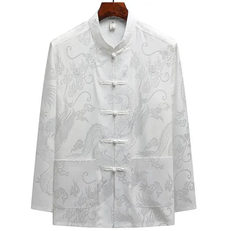 Buy Center Casual Ice Silk Tang Suit - Plus Size, Loose Fit for Men - Buy Center UK