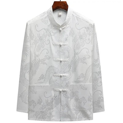 Buy Center Casual Ice Silk Tang Suit - Plus Size, Loose Fit for Men - Buy Center UK