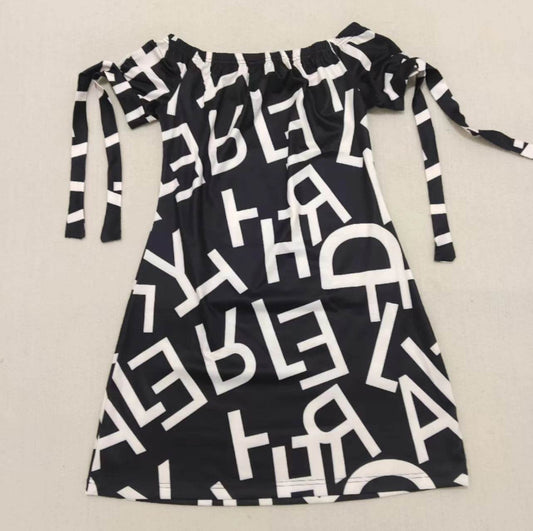 Buy Center Fashion Women's Printed Dress - Chic Slash Neck Design - Buy Center UK