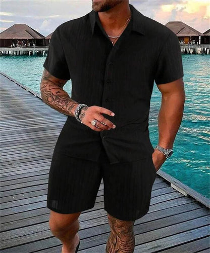 Buy Center 2024 Men's Summer Beach Suit - Casual Shirt & Shorts - Buy Center UK