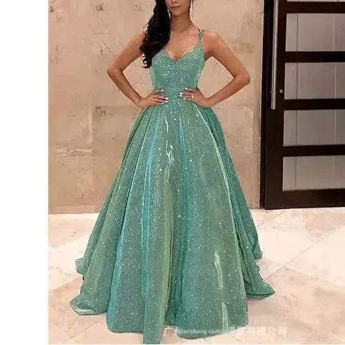 Buy Center Elegant Long Sleeveless Dress - Glowing Strap Design - Buy Center UK