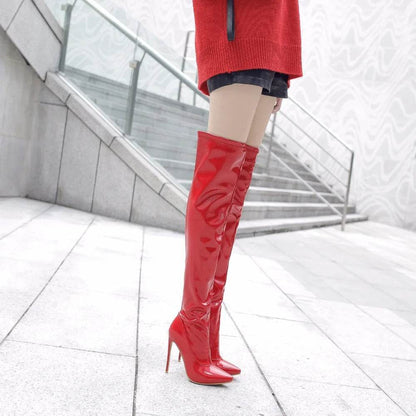 ZOGEER Women's Thigh High Boots - Sexy Red Heels Over the Knee - Buy Center UK