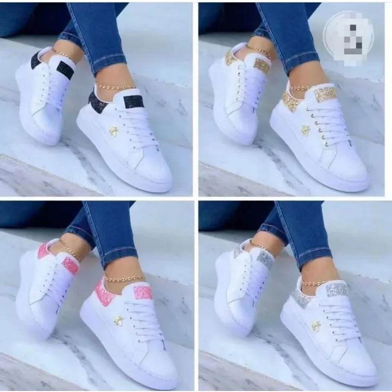 2024 Autumn Waterproof White Sneakers - Women’s Casual Lace-Up - Buy Center UK